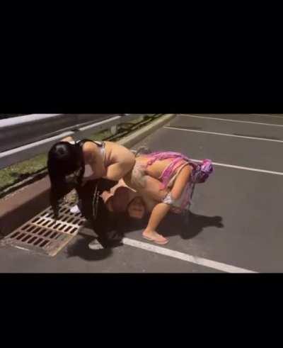 MsTriggaHappy and friend pisses on slave 