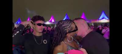 Brazilian girl making out and showing tongue 