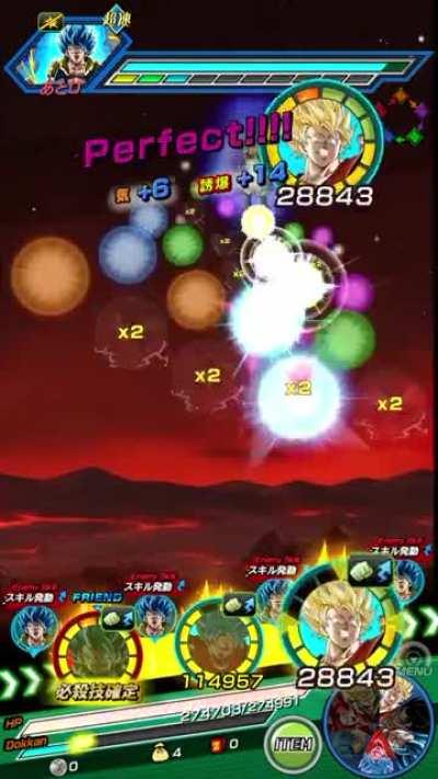 After using the new LRs active skill in spot 3, they do gain the chance to dodge and guaranteed additional super. The Gogeta in this is at 55%