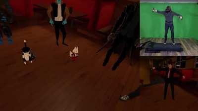 Jumping on a treadmill in VR