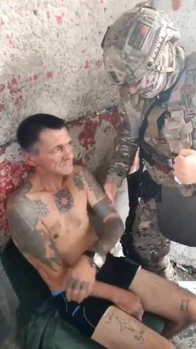 ua pov: Russian soldiers abusing Ukrainian POW - Unknown location