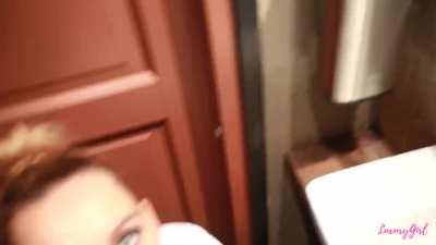 BJ in the public bathroom