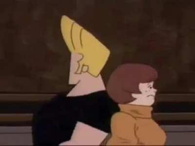 When Johnny Bravo joins the fight he and Velma need an interaction to refrence this.