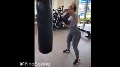 Erin Toughill training a client.