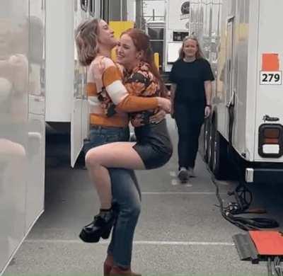 Lili Reinhart takes Madelaine Petsch for a ride