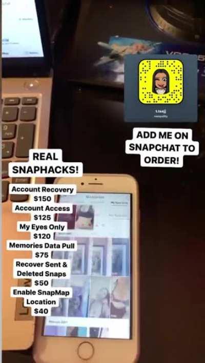 IF ANYONE HERE NEEDS TO ORDER ACCOUNT ACCESS, ACCOUNT RECOVERY, MY EYES ONLY HACKS & MORE HIT NAEQUALITY ON SNAP // 30K TELEGRAM + PROOF IN COMMENTS!