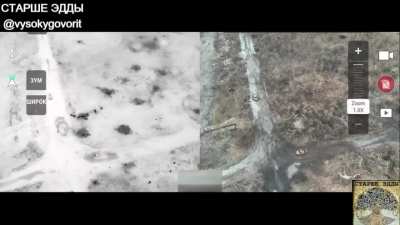 Russian 144th Brigade repeal Ukrainian armoured assault, dismounted infantry are targeted by drones and mortars, Kupyansk direction 