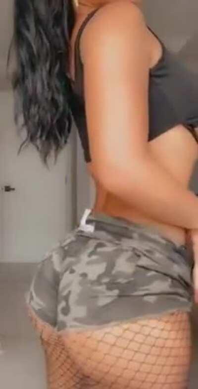 Fishnets, Booty Shorts, Underboob <3