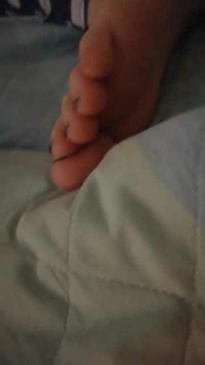 Sister's feet sleepy