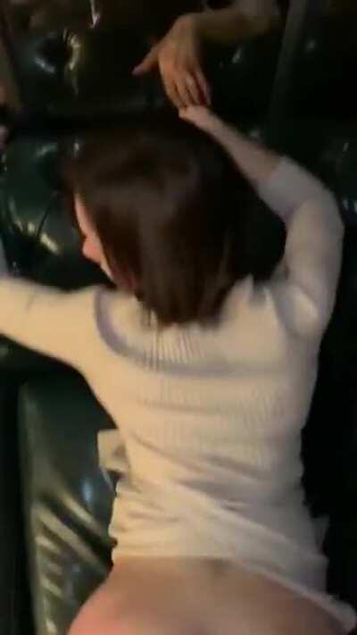 Ellie Leen fucked from behind by mirror