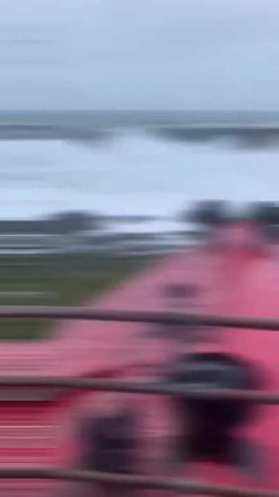 Comparison: November vs. January at the Point Cabrillo Lighthouse, looking at the Pacific Ocean. The waves in the second clip crashed into lighthouse and flooded the first floor. On the Northern California Coast between Mendocino & Fort Bragg, about t