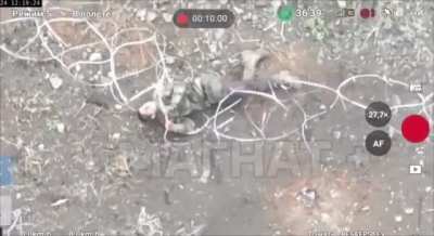 Wounded russian soldier commits suicide with barbed wire