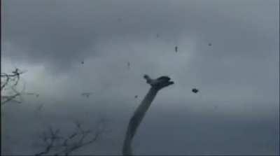 Windmill destructed in storm