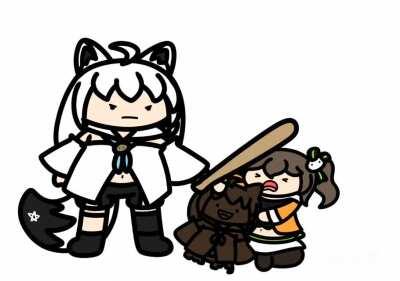 Hello, I drew Fubuki bonking Matsuri