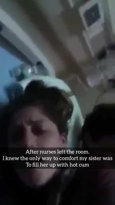 Comforting sis in the hospital