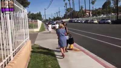 Transgender streamer sexually harasses a man's wife outside a church on Easter