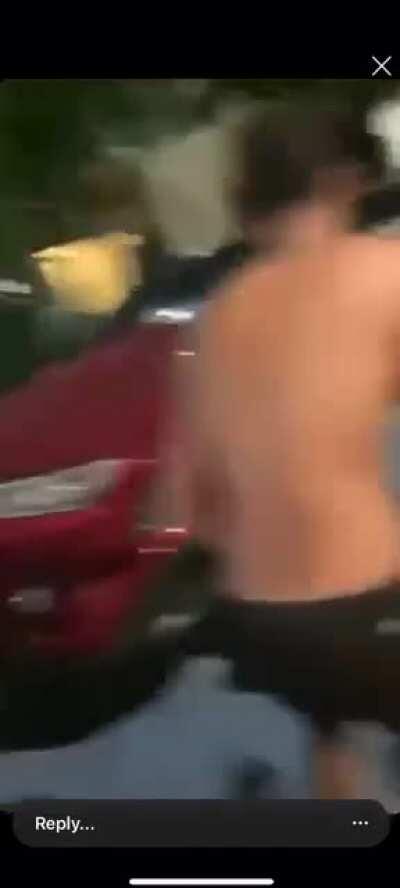 Her getting washed up. Fighting over the young boy she cuffin lol smh