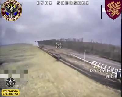 Footage by the Ukrainian 95th Air Assault Brigade shows attacks on Russian vehicles in the Kursk Oblast. 