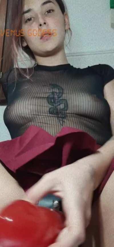 Hey u, tiny loser, ready to slobber all over my big cock?