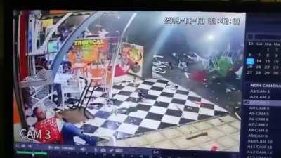 Drunk driver plows through a restaurant