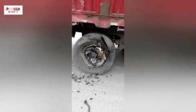 Car t-bones flatbed truck