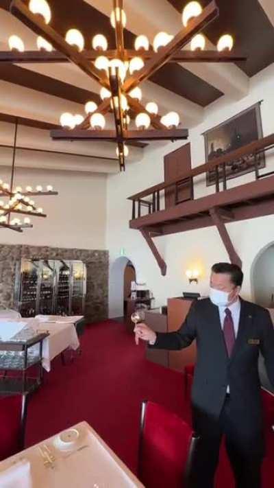 This oddly designed chandelier at a Japanese hotel has a beautiful secret