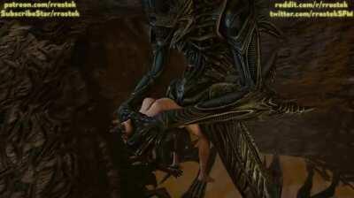 Another example aliens don't know how to use females. (by rrostek) (Sound on)