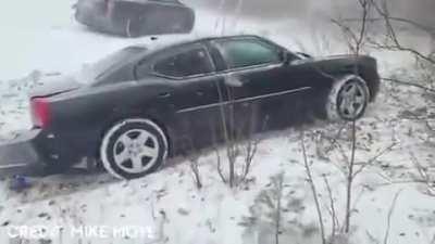 Cars piling up in 0 visibility conditions.