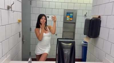 White Dress Mirror IG Story