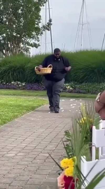 POV: asking your cousin to be flower man, he understood his assignment