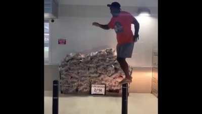 Me making a long jump on Hexagone