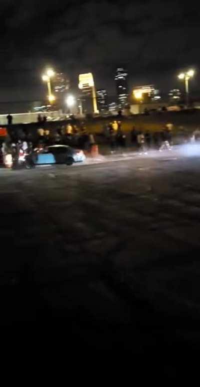 G35 fails to drift and plows into crowd.