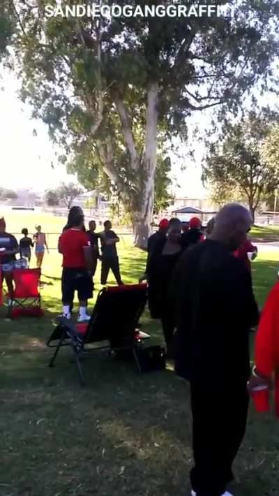 San Diego Gang members from SLP a.k.a ESP R80's (Skyline Piru Bloods also known as East Side Pirus Rolling Eighties). Deep at the park.