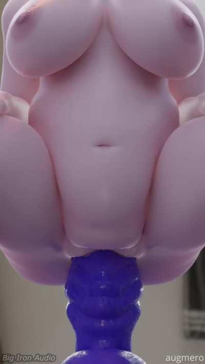 Mei riding a bad dragon dildo (augmero) [Overwatch]