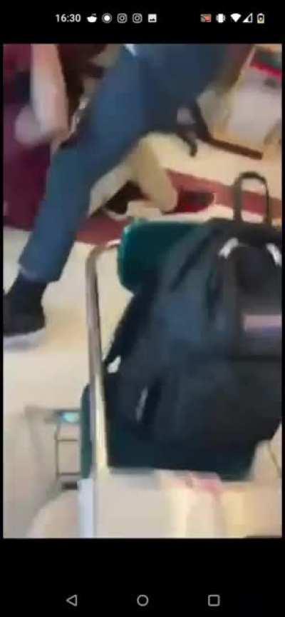 18 yr old fights 15 yr old over stolen money and hits teacher