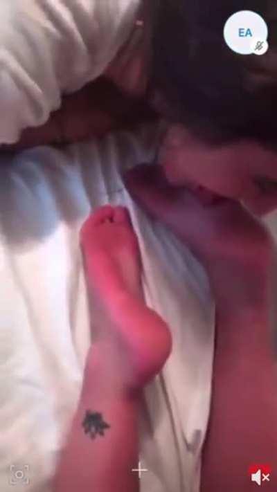 Girl licking feet 😋