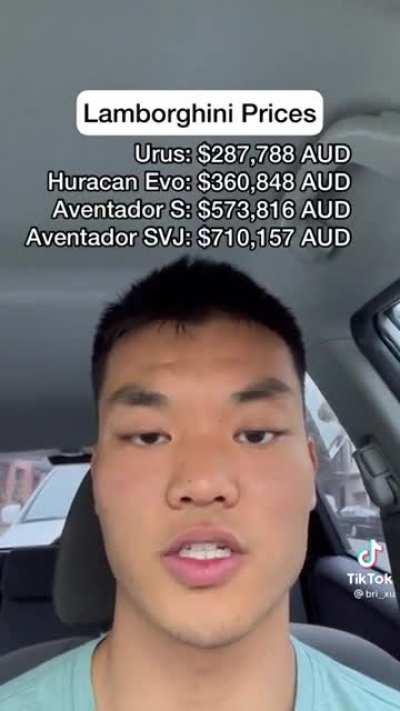 Kid doesn't know how much a Lamborghini costs.