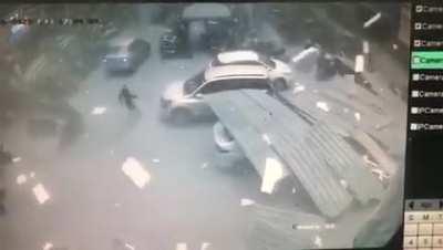 Lucky Man Nearly Escapes Being Sliced By Metal Sheet