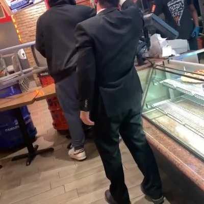 Doomer Destroys A Pizza Display Because Another Customer Is Not Wearing A Mask