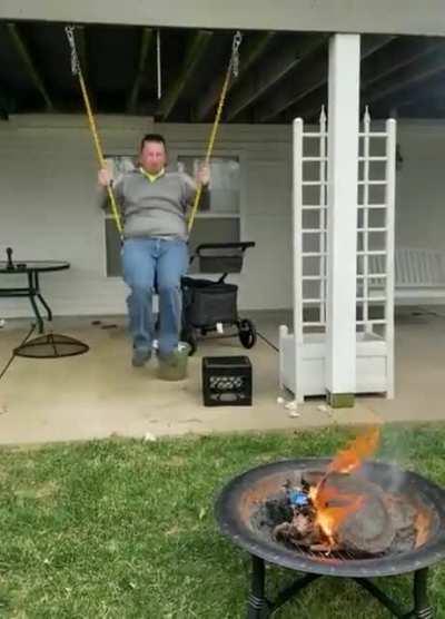 HMB while I swing on the kids swing