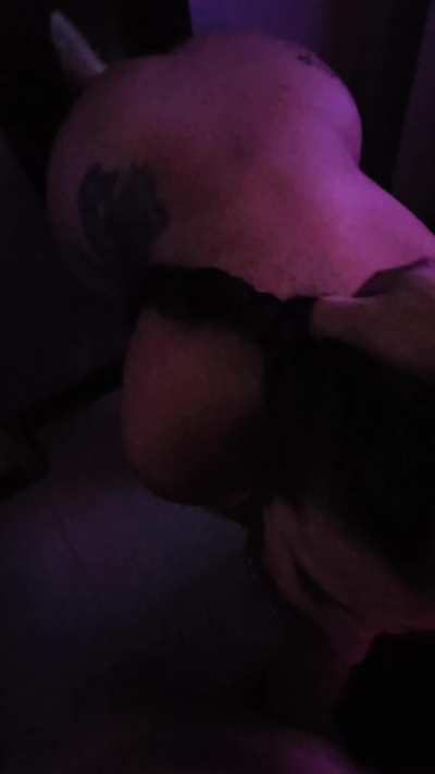 Lucky stranger fisted me during a Gloryhole spit roast