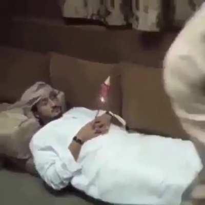 Man (nearly) gets burned alive