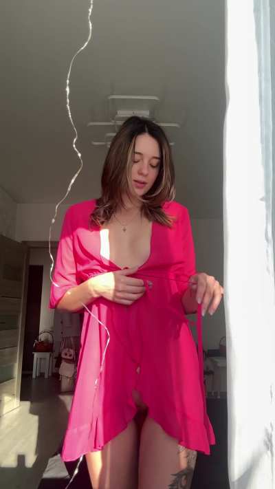 Red, daylight, and my tiny tits 🔥 I think that’s  perfect combo