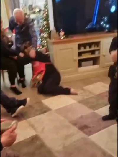 kid pushes his grandma