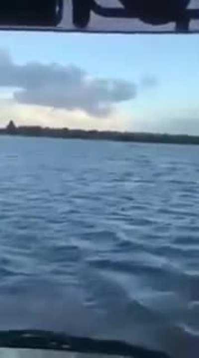 Road lead you drive into the sea