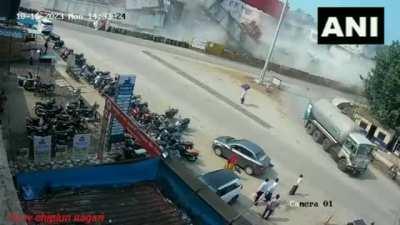 Collapse Of Portion Of Under Construction Flyover At Mumbai-Goa Four-Lane Highway Project In Chiplun , October 2023