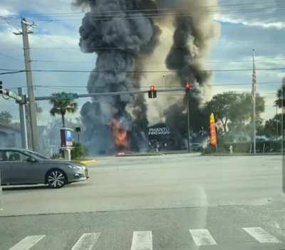 Car drive into fireworks store, store blows up.