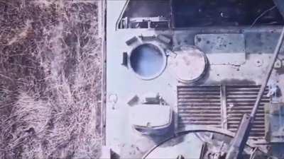 Russian BMP-2 destroyed by Ukraine drone dropped granade