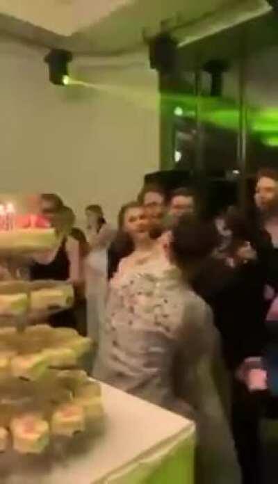 Throwing the bride into the air at the wedding