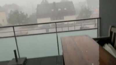 A little rain with a hint of hail in southern Germany